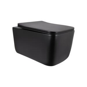 Унітаз підвісний Qtap Gemini Ultra Quiet 485×340×350 мм, Matt Black, з сидінням Slim Duroplast / Soft-close / Quick Release Унітаз підвісний Qtap Gemini Ultra Quiet 485×340×350 мм, Matt Black, з сидінням Slim Duroplast / Soft-close / Quick Release