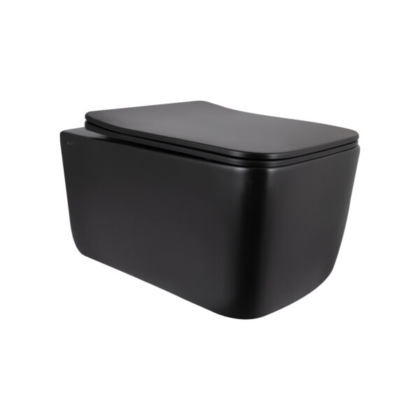 Унітаз підвісний Qtap Gemini Ultra Quiet 485×340×350 мм, Matt Black, з сидінням Slim Duroplast / Soft-close / Quick Release Унітаз підвісний Qtap Gemini Ultra Quiet 485×340×350 мм, Matt Black, з сидінням Slim Duroplast / Soft-close / Quick Release