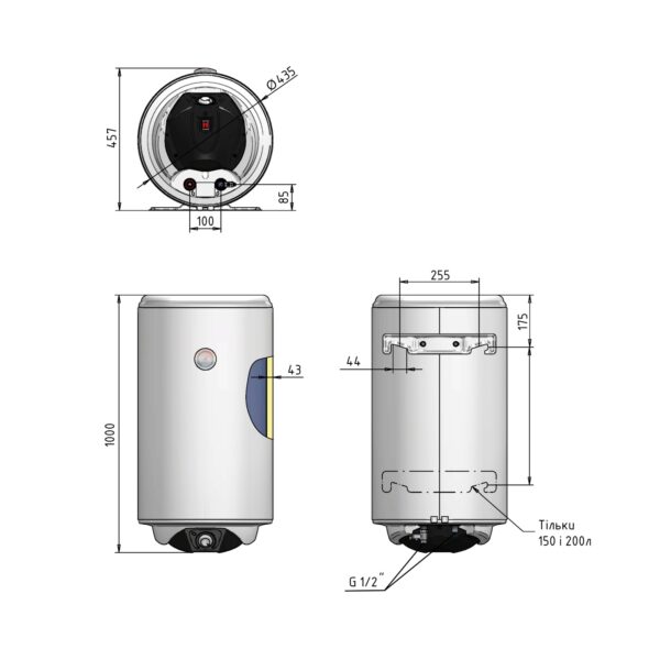 Водонагрівач електричний Thermo Alliance Spectra 100 л вертикальний, сухі ТЕНи 2,0 кВт, d 435 мм Водонагрівач електричний Thermo Alliance Spectra 100 л вертикальний, сухі ТЕНи 2,0 кВт, d 435 мм