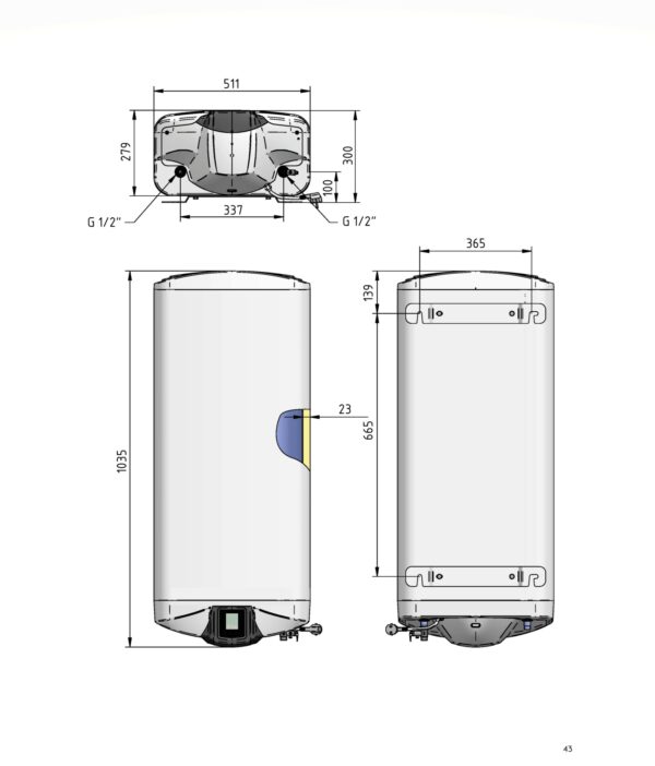 Водонагрівач електричний Thermo Alliance Spectra Flat 65 л універсальний, мокрий ТЕН 3,3 кВт, h 279 мм Водонагрівач електричний Thermo Alliance Spectra Flat 65 л універсальний, мокрий ТЕН 3,3 кВт, h 279 мм