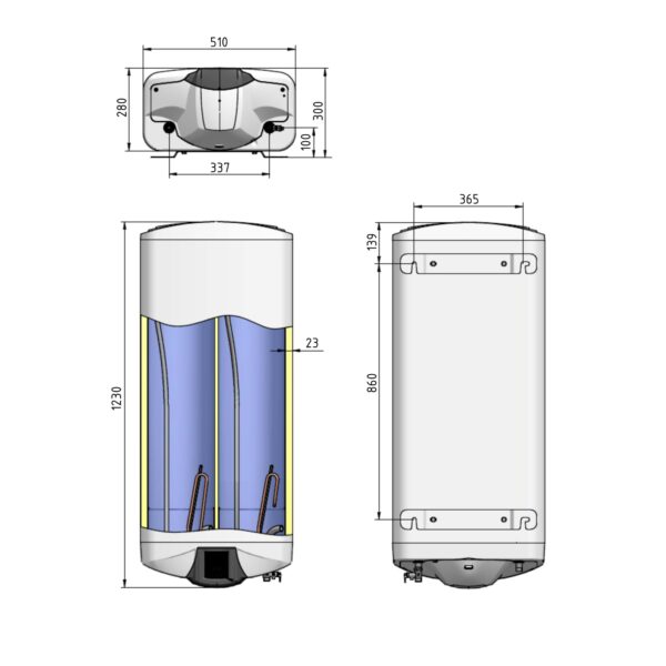 Водонагрівач електричний Thermo Alliance Spectra Flat 80 л універсальний, мокрий ТЕН 3,3 кВт, h 279 мм Водонагрівач електричний Thermo Alliance Spectra Flat 80 л універсальний, мокрий ТЕН 3,3 кВт, h 279 мм