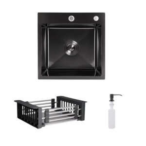 Акційний набір Lidz: мийка Handmade H4545 Black PVD Decor 2,5/0,5 мм + K01B Корзина для кухонной мойки Акційний набір Lidz: мийка Handmade H4545 Black PVD Decor 2,5/0,5 мм + K01B Корзина для кухонной мойки