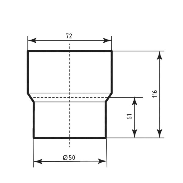 Перехід чавун-пластик Ostendorf-OSMA HT-System PLUS d50 Перехід чавун-пластик Ostendorf-OSMA HT-System PLUS d50