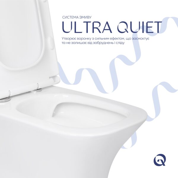 Унитаз напольный Qtap Presto Quadro безобідковий з сідінням Soft-close QTPRE27W51021 Унитаз напольный Qtap Presto Quadro безобідковий з сідінням Soft-close QTPRE27W51021