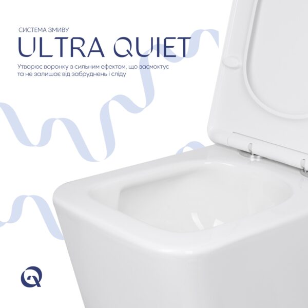 Унітаз підлоговий Qtap Crow Ultra Quiet безобідковий з сідінням Soft-close QTCRO27W51028 Унітаз підлоговий Qtap Crow Ultra Quiet безобідковий з сідінням Soft-close QTCRO27W51028
