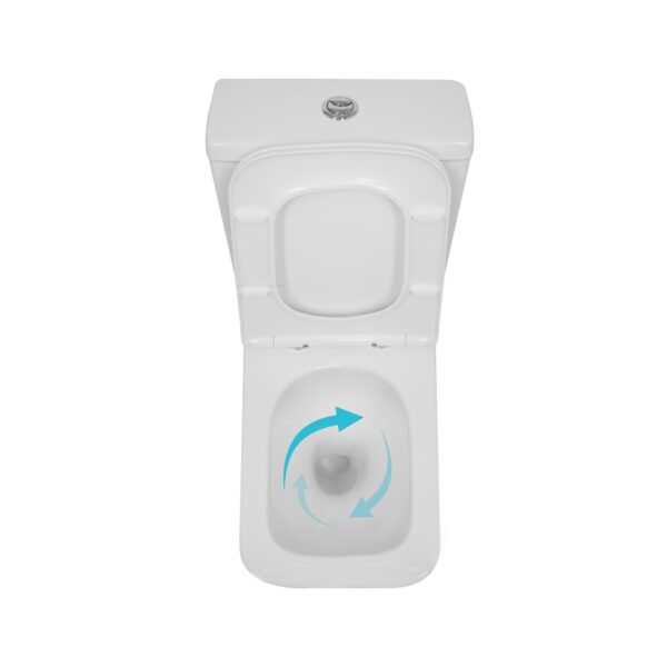 Унитаз напольный Qtap Crow Eco Ultra Quiet безободковый с ягодением Soft-close QTCRO27W51030 Унітаз підлоговий Qtap Crow Eco Ultra Quiet безобідковий з сідінням Soft-close QTCRO27W51030
