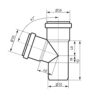 Трійник каналізаційний Ostendorf-OSMA HT-System PLUS d50/50/50×67° Трійник каналізаційний Ostendorf-OSMA HT-System PLUS d50/50/50×67°