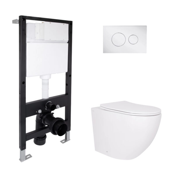 Готовое решение Qtap для ванной комнаты: подвесной унитаз Robin Ultra Quiet 520x365x365 + комплект установки Standard (круглая Готове рішення Qtap для ванної кімнати: підвісний унітаз Robin Ultra Quiet 520x365x365 + комплект інсталяції Standard (кругла