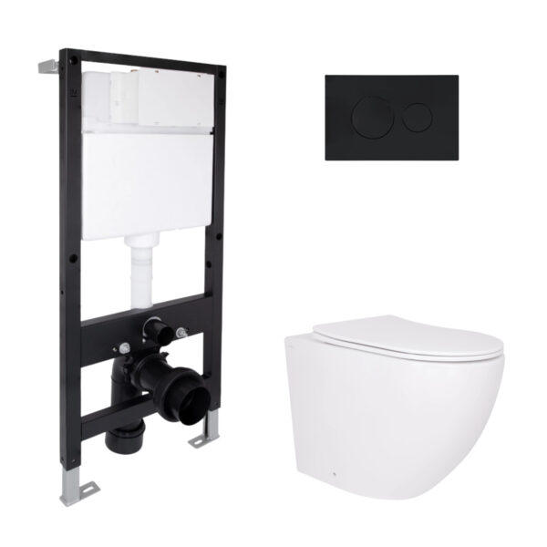 Готовое решение Qtap для ванной комнаты: подвесной унитаз Robin Ultra Quiet 520x365x365 + комплект установки Standard (круглая Готове рішення Qtap для ванної кімнати: підвісний унітаз Robin Ultra Quiet 520x365x365 + комплект інсталяції Standard (кругла