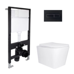 Готовое решение Qtap для ванной комнаты: подвесной унитаз Tern Ultra Quiet 525x345x360 + комплект инсталляции Standard (линейная Готове рішення Qtap для ванної кімнати: підвісний унітаз Tern Ultra Quiet 525x345x360 + комплект інсталяції Standard (лінійна