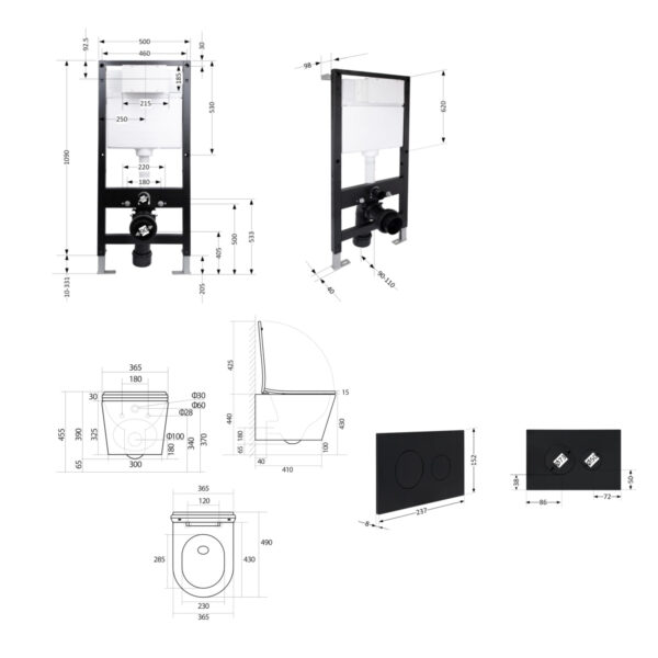 Готове рішення Qtap для ванної кімнати: підвісний унітаз Scorpio Ultra Quiet 490x365x325 + комплект інсталяції Standard (кругла Готове рішення Qtap для ванної кімнати: підвісний унітаз Scorpio Ultra Quiet 490x365x325 + комплект інсталяції Standard (кругла