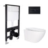 Готове рішення Qtap для ванної кімнати: підвісний унітаз Jay Rimless 520x360x320 + комплект інсталяції Standard (лінійна клавіша Готове рішення Qtap для ванної кімнати: підвісний унітаз Jay Rimless 520x360x320 + комплект інсталяції Standard (лінійна клавіша