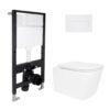 Готове рішення Qtap для ванної кімнати: підвісний унітаз Crow Rimless 485x340x330 + комплект інсталяції Standard (лінійна клавіша