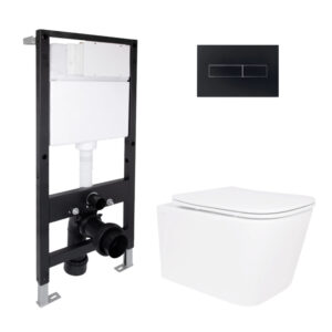 Готове рішення Qtap для ванної кімнати: підвісний унітаз Crow Ultra Quiet 485x340x290 + комплект інсталяції Standard (лінійна Готове рішення Qtap для ванної кімнати: підвісний унітаз Crow Ultra Quiet 485x340x290 + комплект інсталяції Standard (лінійна