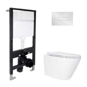 Готове рішення Qtap для ванної кімнати: підвісний унітаз Swan Ultra Quiet 520x360x320 + комплект інсталяції Standard (лінійна