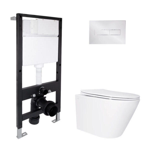 Готове рішення Qtap для ванної кімнати: підвісний унітаз Swan Ultra Quiet 520x360x320 + комплект інсталяції Standard (лінійна Готове рішення Qtap для ванної кімнати: підвісний унітаз Swan Ultra Quiet 520x360x320 + комплект інсталяції Standard (лінійна