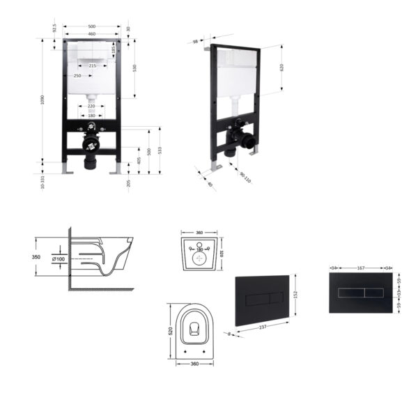 Готове рішення Qtap для ванної кімнати: підвісний унітаз Swan Ultra Quiet 520x360x320 + комплект інсталяції Standard (лінійна Готове рішення Qtap для ванної кімнати: підвісний унітаз Swan Ultra Quiet 520x360x320 + комплект інсталяції Standard (лінійна
