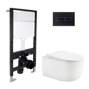 Готовое решение Qtap для ванной комнаты: подвесной унитаз Taurus Ultra Quiet 515x360x350 + комплект инсталляции Standard (линейная Готове рішення Qtap для ванної кімнати: підвісний унітаз Taurus Ultra Quiet 515x360x350 + комплект інсталяції Standard (лінійна