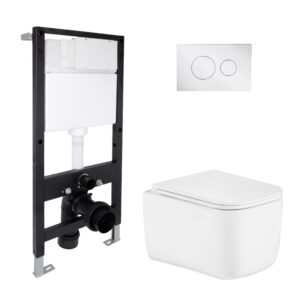 Готове рішення Qtap для ванної кімнати: підвісний унітаз Gemini Ultra Quiet 485x340x350 + комплект інсталяції Standard (кругла Готове рішення Qtap для ванної кімнати: підвісний унітаз Gemini Ultra Quiet 485x340x350 + комплект інсталяції Standard (кругла