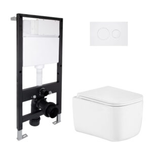 Готове рішення Qtap для ванної кімнати: підвісний унітаз Gemini Ultra Quiet 485x340x350 + комплект інсталяції Standard (кругла Готове рішення Qtap для ванної кімнати: підвісний унітаз Gemini Ultra Quiet 485x340x350 + комплект інсталяції Standard (кругла