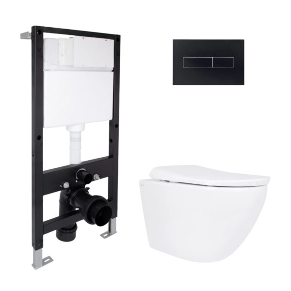 Готовое решение Qtap для ванной комнаты: подвесной унитаз Robin ML Ultra Quiet 520x365x365 + комплект инсталляции Standard (линейная Готове рішення Qtap для ванної кімнати: підвісний унітаз Robin ML Ultra Quiet 520x365x365 + комплект інсталяції Standard (лінійна