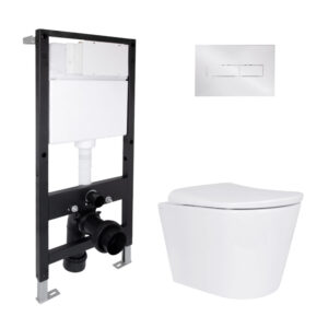Готове рішення Qtap для ванної кімнати: підвісний унітаз Scorpio ML Ultra Quiet 520x365x365 + комплект інсталяції Standard