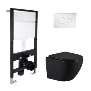 Готовое решение Qtap для ванной комнаты: подвесной унитаз Jay Ultra Quiet 485x360x320 + комплект установки Standard (круглая Готове рішення Qtap для ванної кімнати: підвісний унітаз Jay Ultra Quiet 485x360x320 + комплект інсталяції Standard (кругла