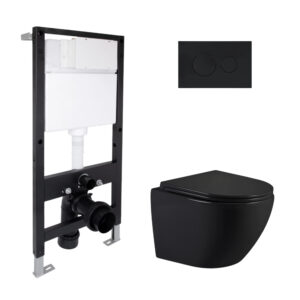 Готовое решение Qtap для ванной комнаты: подвесной унитаз Jay Ultra Quiet 485x360x320 + комплект установки Standard (круглая Готове рішення Qtap для ванної кімнати: підвісний унітаз Jay Ultra Quiet 485x360x320 + комплект інсталяції Standard (кругла