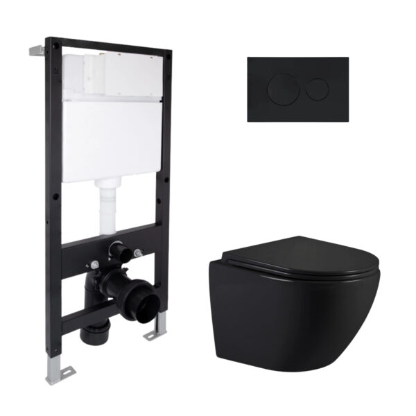 Готовое решение Qtap для ванной комнаты: подвесной унитаз Jay Ultra Quiet 485x360x320 + комплект установки Standard (круглая Готове рішення Qtap для ванної кімнати: підвісний унітаз Jay Ultra Quiet 485x360x320 + комплект інсталяції Standard (кругла