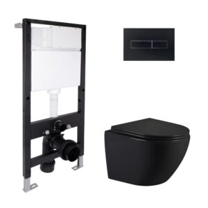Готовое решение Qtap для ванной комнаты: подвесной унитаз Jay Ultra Quiet 485x360x320 + комплект инсталляции Standard (линейная Готове рішення Qtap для ванної кімнати: підвісний унітаз Jay Ultra Quiet 485x360x320 + комплект інсталяції Standard (лінійна