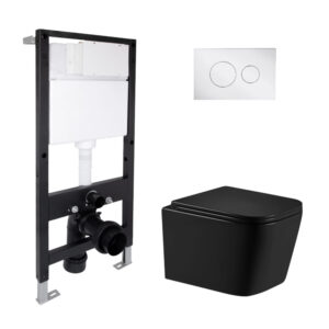 Готове рішення Qtap для ванної кімнати: підвісний унітаз Crow Ultra Quiet 485x340x290 + комплект інсталяції Standard (кругла Готове рішення Qtap для ванної кімнати: підвісний унітаз Crow Ultra Quiet 485x340x290 + комплект інсталяції Standard (кругла