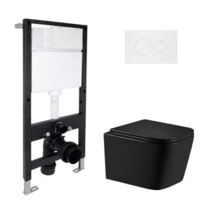 Готове рішення Qtap для ванної кімнати: підвісний унітаз Crow Ultra Quiet 485x340x290 + комплект інсталяції Standard (кругла Готове рішення Qtap для ванної кімнати: підвісний унітаз Crow Ultra Quiet 485x340x290 + комплект інсталяції Standard (кругла