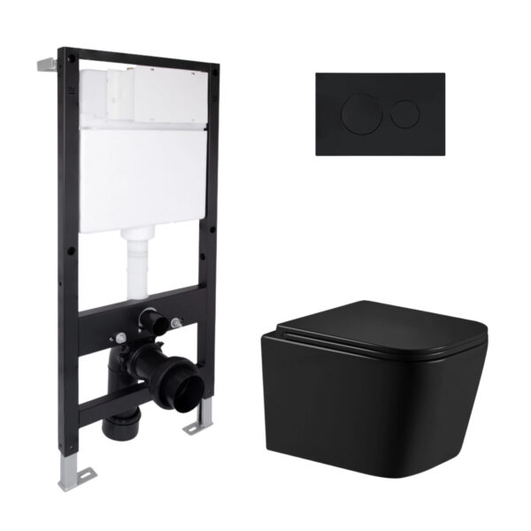 Готове рішення Qtap для ванної кімнати: підвісний унітаз Crow Ultra Quiet 485x340x290 + комплект інсталяції Standard (кругла Готове рішення Qtap для ванної кімнати: підвісний унітаз Crow Ultra Quiet 485x340x290 + комплект інсталяції Standard (кругла