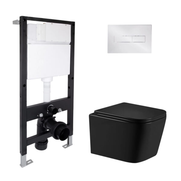 Готове рішення Qtap для ванної кімнати: підвісний унітаз Crow Ultra Quiet 485x340x290 + комплект інсталяції Standard (лінійна Готове рішення Qtap для ванної кімнати: підвісний унітаз Crow Ultra Quiet 485x340x290 + комплект інсталяції Standard (лінійна