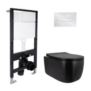 Готовое решение Qtap для ванной комнаты: подвесной унитаз Taurus Ultra Quiet 515x360x350 + комплект инсталляции Standard (линейная Готове рішення Qtap для ванної кімнати: підвісний унітаз Taurus Ultra Quiet 515x360x350 + комплект інсталяції Standard (лінійна