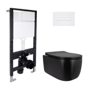 Готовое решение Qtap для ванной комнаты: подвесной унитаз Taurus Ultra Quiet 515x360x350 + комплект инсталляции Standard (линейная Готове рішення Qtap для ванної кімнати: підвісний унітаз Taurus Ultra Quiet 515x360x350 + комплект інсталяції Standard (лінійна