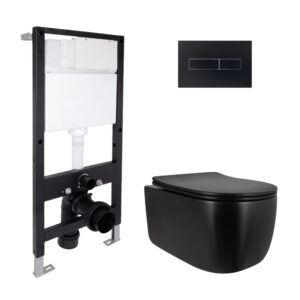 Готовое решение Qtap для ванной комнаты: подвесной унитаз Taurus Ultra Quiet 515x360x350 + комплект инсталляции Standard (линейная Готове рішення Qtap для ванної кімнати: підвісний унітаз Taurus Ultra Quiet 515x360x350 + комплект інсталяції Standard (лінійна