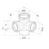 Хрестовина каналізаційна двоплощинна Ostendorf-OSMA HT-System PLUS 110/110/110/110×87°